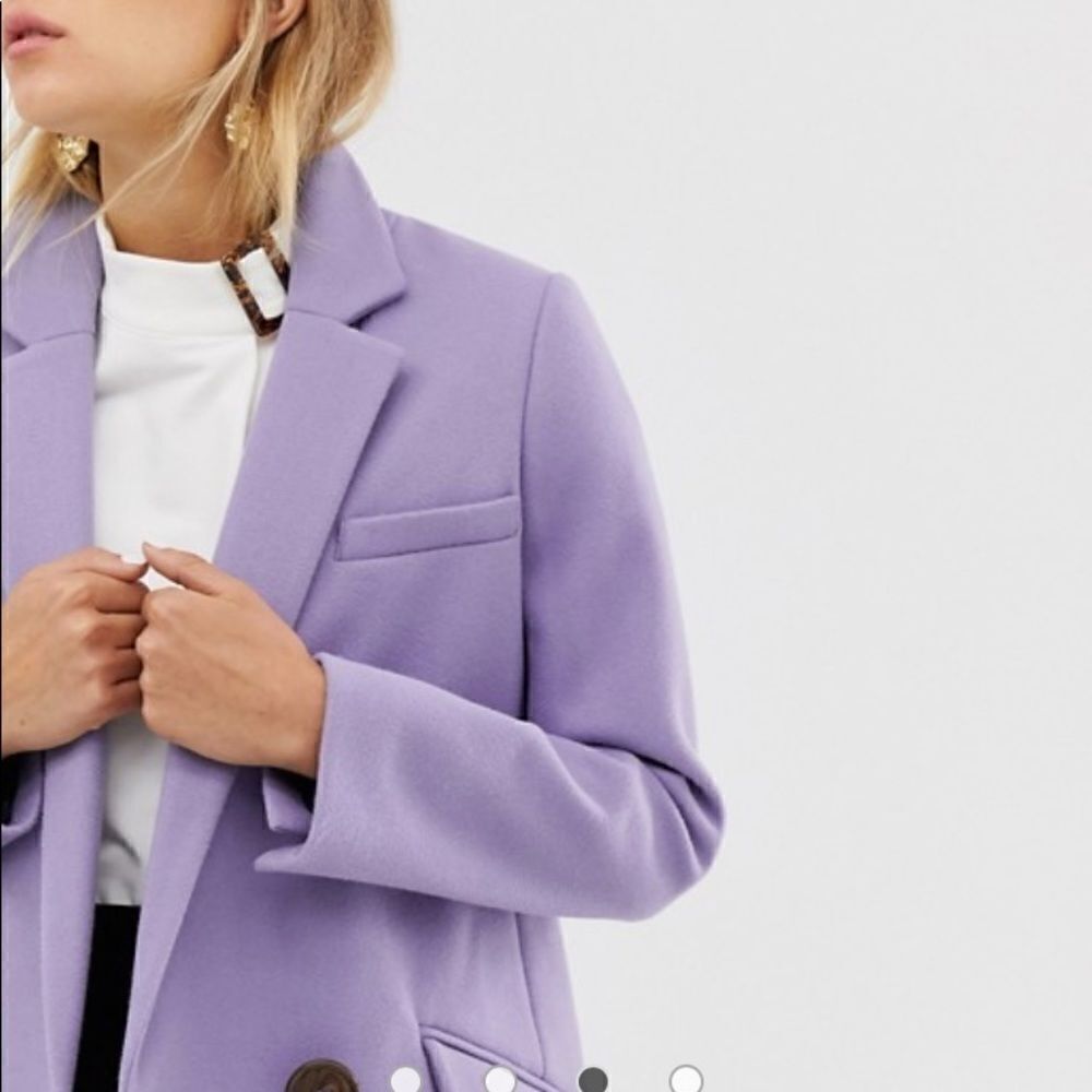 NWT ASOS Ecru Double-breasted Poly Coat - Picture 11 of 12